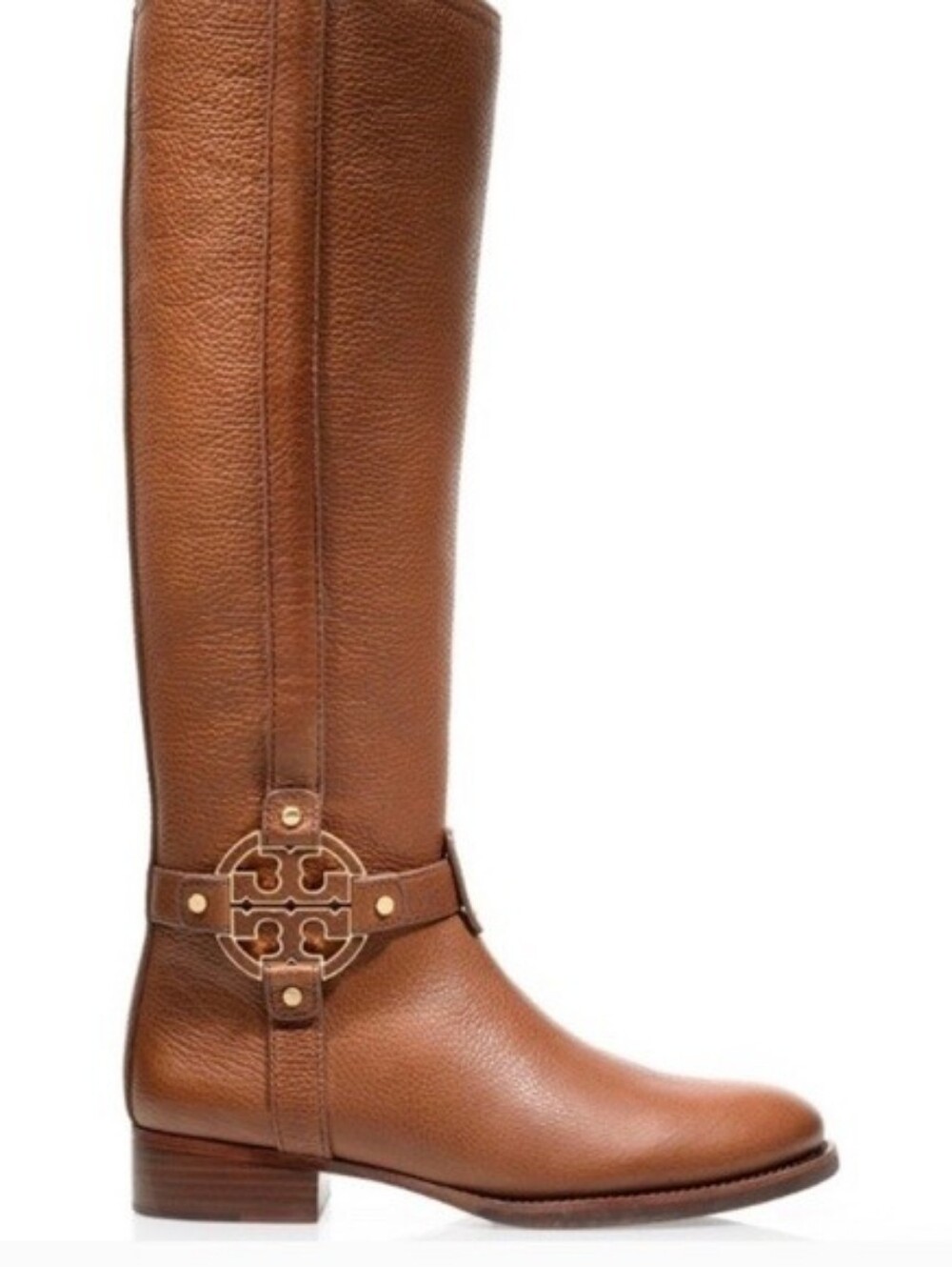 Tory Burch Amanda Genuine Leather Tall Brown Riding Boots